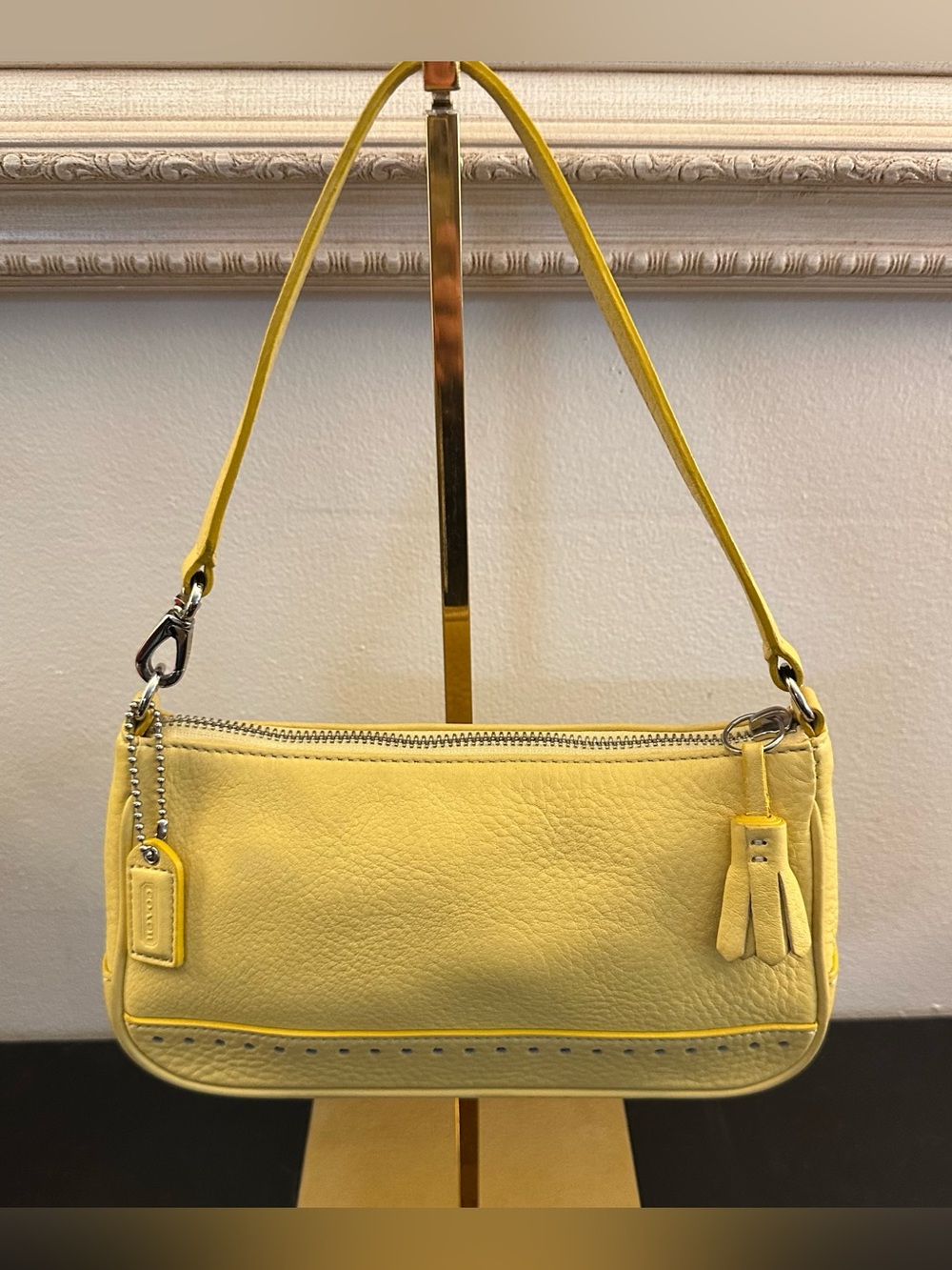 Coach Y2K Demi Vintage yellow leather shoulder bag